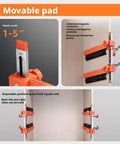 Drawer Slide Jig With Toggle Clamp And Magnetic Arm, Precision Cabinet Drawer Jig Tool With Laser Engraved Dual Scale Mark For Mounting Drawer Slides featuring movable pad display and magnetic adjustment.