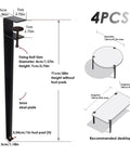 Heavy Duty Metal Table Legs diagram showing dimensions and recommended desktop sizes for customizable setups.