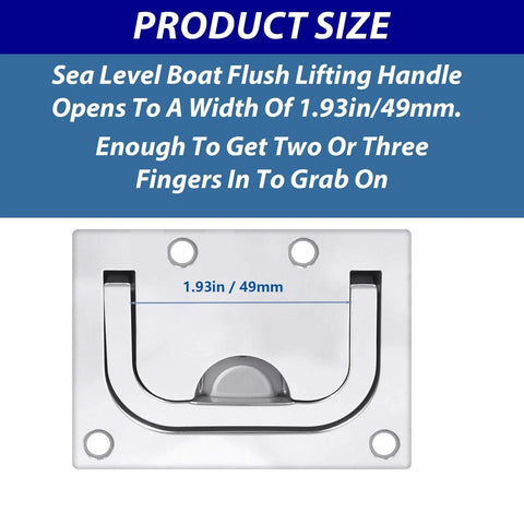 316 Stainless Steel Flush Lifting Handle And Recessed Door Pull With Mounting Screws For Boat Deck Hatch Floor Toolbox And Furniture