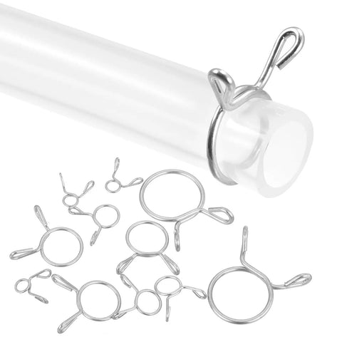 Set Of 15 Stainless Steel Fuel Line Hose Clips 12mm Inner Diameter Water Pipe Spring Clamps For Motorcycle Scooter ATV