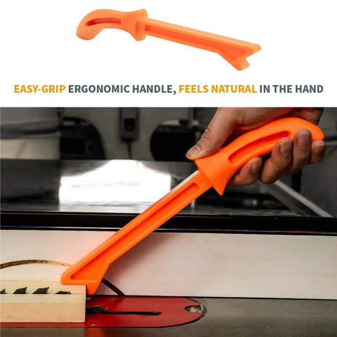 Push Block And Push Stick Set For Table Saw Router Table Band Saw And Jointer in use with ergonomic handle and max grip