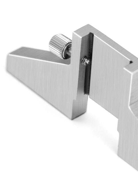 2 Pack Caliper Depth Base T Bar Attachment for Dial Digital and Vernier Calipers Carbon Steel Hardened Easy Screw Knob Turns Your Calipers Into Depth Gauges Fits 4 Inch To 12 Inch Blades No Modifications Needed close-up view