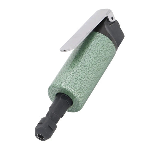 Heavy Duty Shop Workhorse 25000 Rpm Pneumatic Air Die Grinder with silver lever and green textured grip for easy use.
