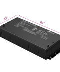 Go-To Five In One Dimmable LED Driver For Tough Lighting Setups, 100W AC 100-277V To DC 24V Transformer dimensions shown