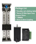 Heavy Duty Linear Rail Motor Kit With SFU1605 Ballscrew designed for CNC routers including double rail sliding table and motor.