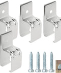 Heavy Duty Box Rail Hanger Bracket For Exterior Barn Doors Rail Mount Hardware With Included Bolts Silver 4 Pack