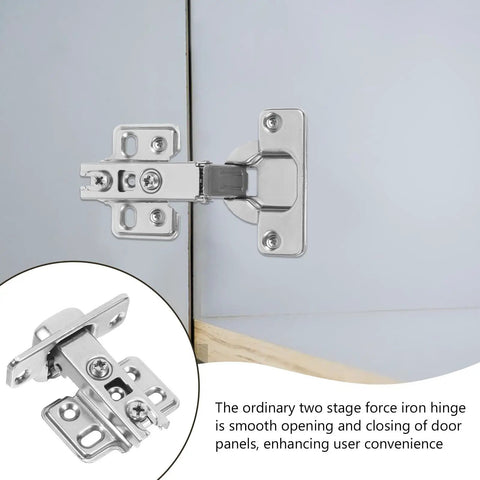 Two Pack Stainless Steel Cabinet Hinges With Soft Close And Concealed Overlay shown installed on cabinet door