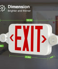 6 Pack Red Exit Signs With Emergency Lights Dual LED Adjustable Heads Battery Backup Hard Wired UL Listed shown in hallway