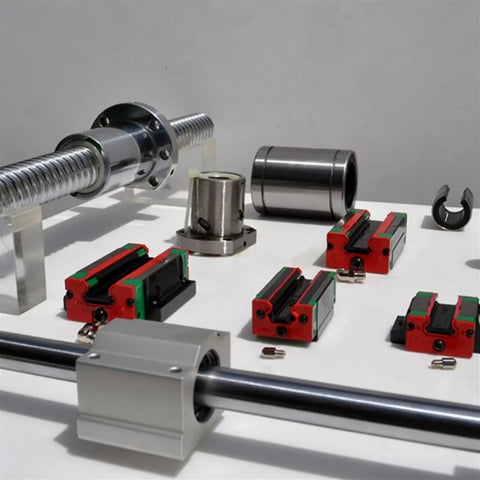 Heavy Duty Metal Linear Motion Guide Slider CGH25CA Carriage Block Rail Kit components including bearings and rail.