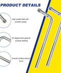 Beefy 4-Piece 90 Degree Exhaust Hanger Rod Kit, 3/8 x 7.6 Inch Bent Hanger with detailed welding and bend features.