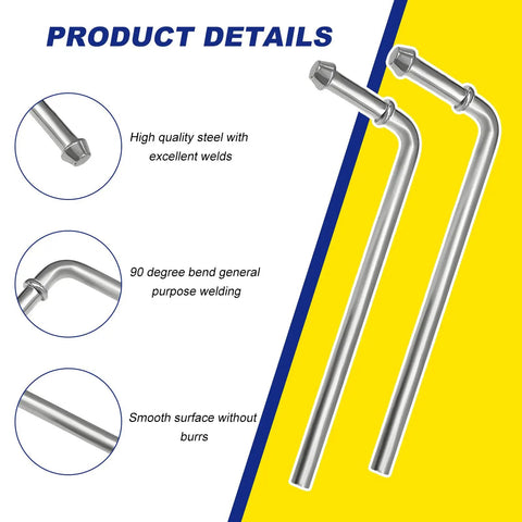 Beefy 4-Piece 90 Degree Exhaust Hanger Rod Kit, 3/8 x 7.6 Inch Bent Hanger with detailed welding and bend features.