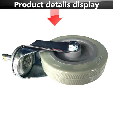 4 Inch Beefy Heavy Duty Swivel Caster Wheels With PU Rollers For Furniture And Carts close-up view of caster