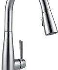 Essa Brushed Nickel Touch Kitchen Faucet With Pull Down Sprayer, Modern Single Hole, Arctic Stainless Finish, side view