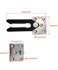 Easy Install Sectional Sofa Connector Clips Durable Couch Joint Snap Bracket Pins with dimensions marked on metal surface