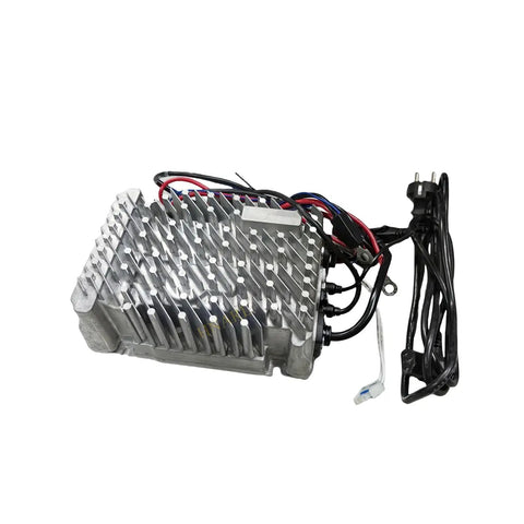 Heavy Duty 12V 15A Battery Charger For Genie Awp Iwp Lift Series 80990gt Replacement Kit showcasing its aluminum heat sink and wiring.
