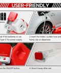 Auto Stop Fuel Transfer Pump with USB Type C or battery power, 51-inch hose, clip on dispenser, user-friendly installation
