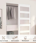 Sliding Closet Door 60 Inch Wide Double 31 Inch Panels By 80 Inch High Frosted Glass Bypass No Fuss Hardware Kit Installed