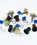 Potentiometer Kit With 10K 20K 50K 100K Ohm Linear Taper Rotary B Type Pots For Audio Gear Includes 1K 5K 10K 50K 100K Ohm 3296W Multiturn Trimmer