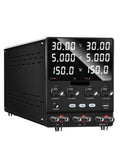Pro Grade Dual Channel Lab Power Supply with variable voltage and current, independent channels, series and parallel toggle front view