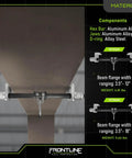 Super Hassle Free Aluminum I Beam Slider Anchor With Slick Ball Bearing Glide And Dead Easy Turn Lock Adjusters For Osha Ansi Certified Fall Protection Travel Rails shown on beam.