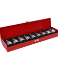 Rock Solid 9 Pcs Heavy Duty Impact Hex Bit Socket Set With 3 4 Inch Drive, Features Cr Mo Steel Build For Big Jobs Like H14 To H24 Size Allen And M16 M18 Spline Bits That Save Your Tools During Tough Repairs in red case