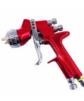 Top Tier Handheld Paint Sprayer With Heavy Duty Brass Tip For Car Detailing And Home Projects Delivers Frickin Smooth Coverage Lightweight Grip side view of red paint sprayer