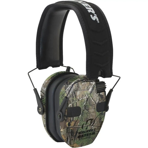 Ride Or Die Electronic Hearing Protection Earmuffs With Killer RealTree Xtra Camo And Super Tight Ergonomic Fit Including Hard Shell Carry Case Plus Clear Range Shooting Glasses For Serious Outdoorsmen