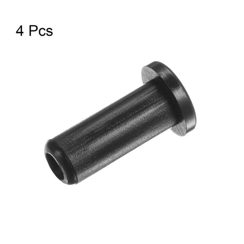 Four Pack Flanged Sleeve Bearings Nylon Bushings For Shaft 6mm Bore 10mm OD 28.5mm Length Self Lubricating Black With Good Load Capacity