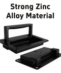 Strong Zinc Alloy Material, Zinc Alloy Recessed Pull Handle Heavy Duty Black Flush Door Handle With Mount Screws For Toolbox Drawer And Home Furniture 4.4 Inch By 2.7 Inch 17mm Thick Mount Hole Spacing 100 By 57 Mm Wear Resistant Finish.