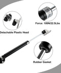 10 Pack 10 Inch Gas Struts For Cabinets 100N 22.5 Lbs Heavy Duty Lid Support showing detachable head and rubber gasket