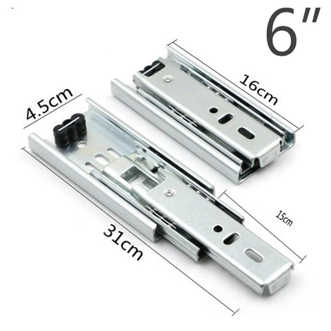Two Pack Small Drawer Slides 4In 6In 8In Steel Ball Bearing Cabinet Rails With Removable Rails For Mini Drawers Smooth Glide Hardware Durable