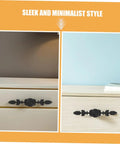 Four Pack Vintage Style Cabinet Pull Handles Set on drawers, Black Aluminum Alloy Hardware For Cabinets, Old School Look