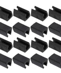 16 Piece Black Office Chair Leg Caps With Nails Smooth Glide Floor Protectors Fitting 0.47 Inch Metal Tubes in a pack.
