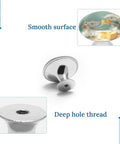 Sweet Mouse Passing Cheese Round Drawer Cabinet Knobs Built With Solid Stainless Steel Base And Glossy Crystal Exterior showing smooth surface and deep hole thread