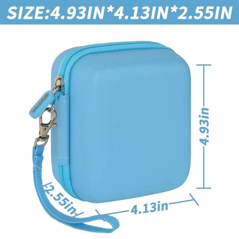 Lock And Load Your WiFi Six Router In This Knockout Travel Case To Safely Store Snagged Ethernet Cables Adapters And Tech Gear With Ridiculously Sturdy Road Trip Ready Design, blue EVA case dimensions 4.93x4.13x2.55 inches.