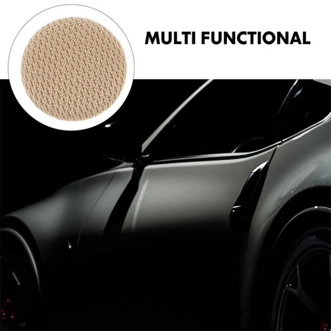 Close-up of beige flannel fabric from 30 Piece Car Headliner Repair Kit With Roof Rivets And Installation Tool For Beige Flannel Car Roof Liner Fix Pins Interior Ceiling Fabric Retainer Clips DIY Friendly Quick Fix.