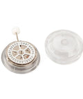 Automatic Watch Movement With Date Display Replacement For Professional Watch Repair And DIYers, shown with plastic case and metal parts