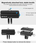 Magnetic Quick Release Mount For Insta360 X4 Air X4 Ace Pro Ace Action Camera With CNC Aluminum Base detailed view