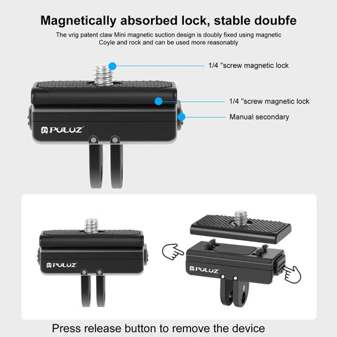 Magnetic Quick Release Mount For Insta360 X4 Air X4 Ace Pro Ace Action Camera With CNC Aluminum Base detailed view
