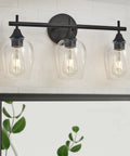 Modern Black Industrial Three Light Vanity Light With Wine Glass Shades For Hallway Kitchen And Bedroom Indoor Wall Fixture UL Listed For Safe Bathroom Lighting And A Dope Home Vibe
