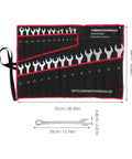 25-Piece Double Ended Wrench Set with Canvas Roll Bag in Beefy High Carbon Steel for Auto Repair, Home Maintenance, Garage Jobs