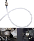 Oil Filter Drain Hose Tool For Toyota Lexus Scion 2.0L To 5.7L Cartridge Style Engines in use, focusing on metal connector detail