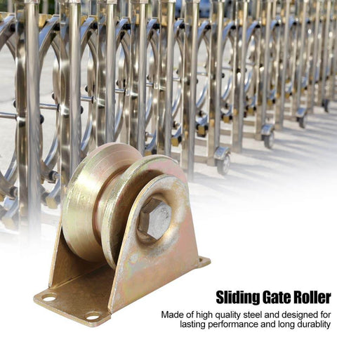 2 Pack 60mm Sliding Gate Roller Set With Steel V Type Wheel Track for smooth quiet sliding doors heavy duty gate replacement parts
