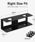 Rock Solid Under Desk Laptop Mount Built Tough Adjustable Metal Shelf shows dimensions 3.9 x 1.2 x 1.2 in, perfect for tidy setups.
