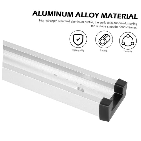 Pro Grade Rock Solid Aluminum Extrusion Profile Featuring T Track Slot Guide And Linear Rail Hardware For Bullseye Precision Automation Jigs, close-up view of anodized aluminum alloy.