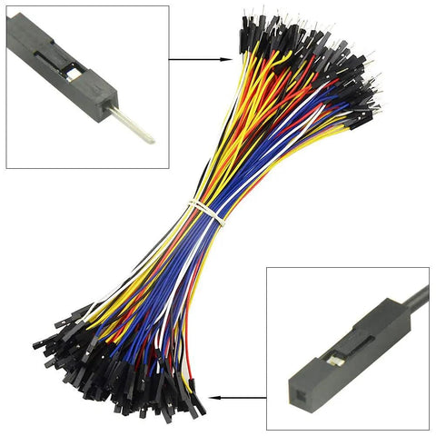 Bundle of Go To Must Have 150 Pcs 5 Color 2.54mm Female To Male Jumper Wires Set For Breadboard Prototyping Tin Coated Copper Insulated