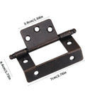 Antique Style Cabinet Door Butt Hinge For Cupboards And Wooden Boxes, metal hardware with dimensions 7cm x 4.4cm