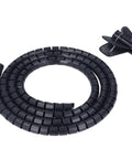 Spiral Cable Wrap For Home Office And Entertainment Centers With Clamp, Heavy Duty Wire Sleeves And Winding Tube, 2m cord organizer