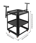 Rock Solid Rolling Planer Stand Handles 550 Lbs Heavy Duty Power Tool Workstation height adjustable with dual racks.