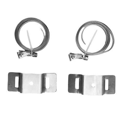 Heavy Duty Sign Mounting Brackets For Large Poles, Adjustable Street Sign Hardware with rugged pole clamps, round bracket kit